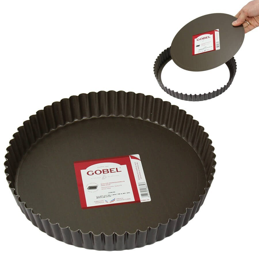 Moule tarte rond fond amovible 24 cm - Perle Dorée