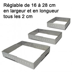 Cadre à pâtisserie inox extensible rectangulaire Gobel