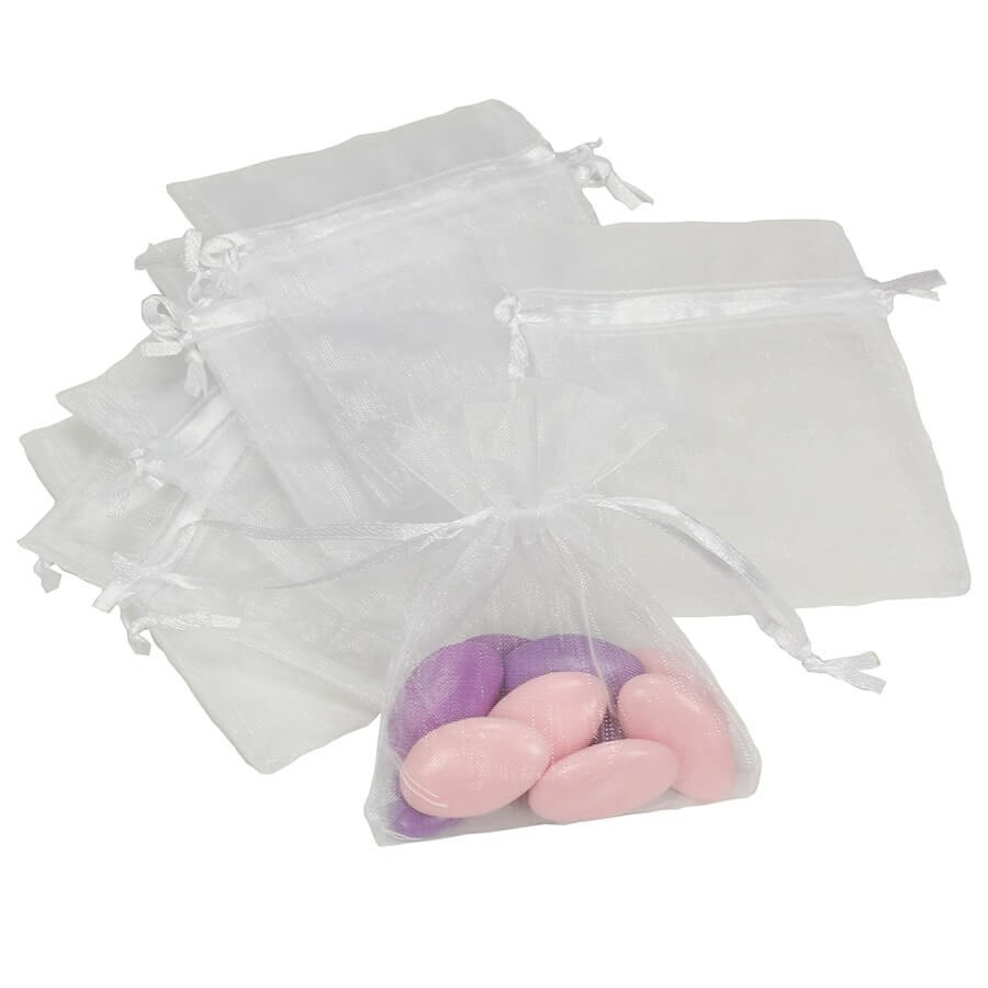 10 sacs organza blanc pour dragées et petits cadeaux 10 sacs organza blanc pour dragées et petits cadeaux