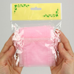 10 sacs organza rose pour dragées et petits cadeaux