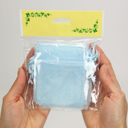 10 sacs organza ciel pour dragées et petits cadeaux