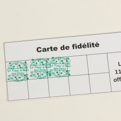 Tampon fidélité personnalisable snack, pizza, burger - vert