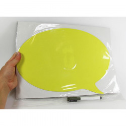 Ardoise effaçable magnétique bulle jaune