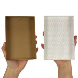 Boîte cadeau vide en carton grand modèle - alvéoles café - 17 x 11,5c