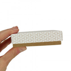 Boîte cadeau carton vide petit modèle - alvéoles café - 10 x 7 cm