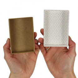 Boîte cadeau carton vide petit modèle - alvéoles café - 10 x 7 cm