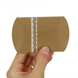 Boîte cadeau berlingot kraft dentelle 8x6 cm