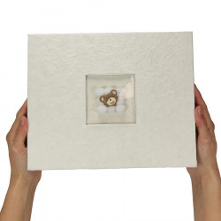 Boîte coffret cadeau de naissance avec peluche et album photo