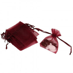 10 sacs organza bordeaux pour dragées et petits cadeaux