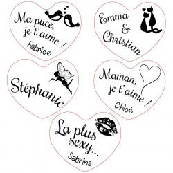 Accroche sac coeur personnalisé et gravé
