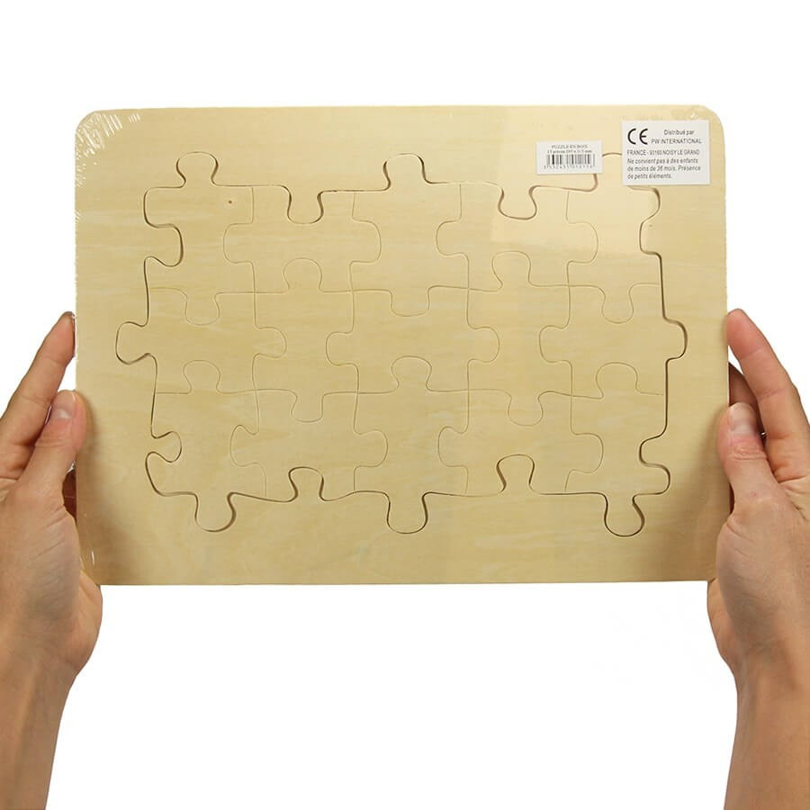 Plaque puzzle bois 15 pièces à faire soi-même