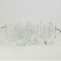 6 tasses à café espresso en verre transparent 85 ml