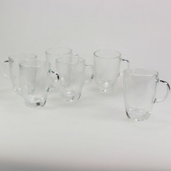 6 tasses à café espresso en verre transparent 85 ml