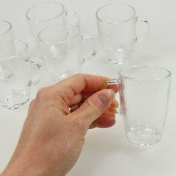 6 tasses à café espresso en verre transparent 85 ml