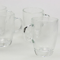 6 tasses à café espresso en verre transparent 85 ml