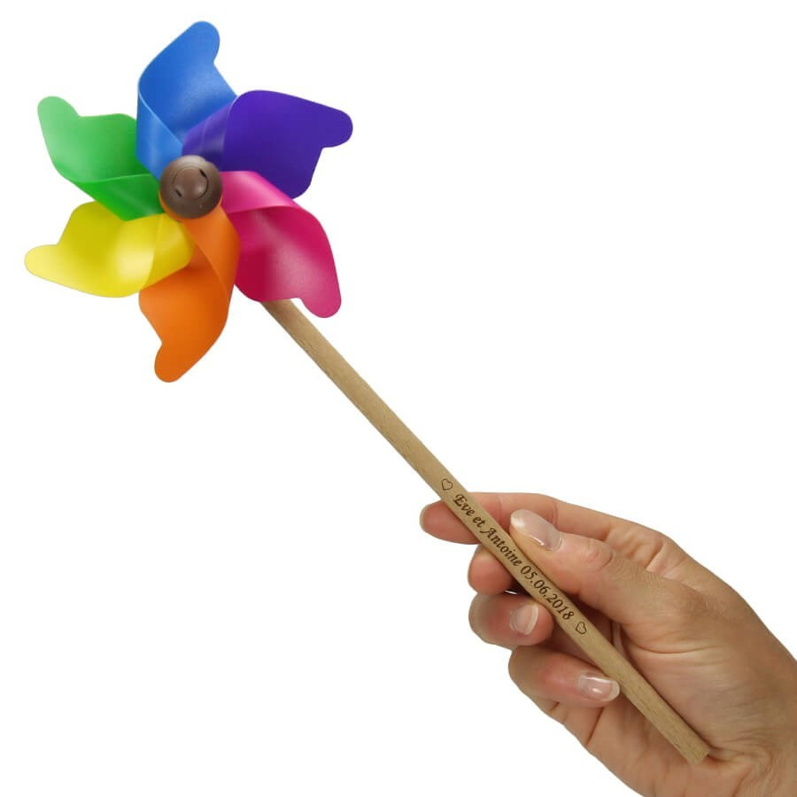 Moulin à vent 30 cm personnalisé pour mariage ou anniversaire Moulin à vent 30 cm personnalisé pour mariage ou anniversaire