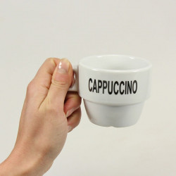 Set de 4 tasses cappucino sur support chrome