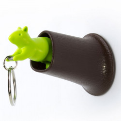 Porte clés écureuil Qualy marron-vert