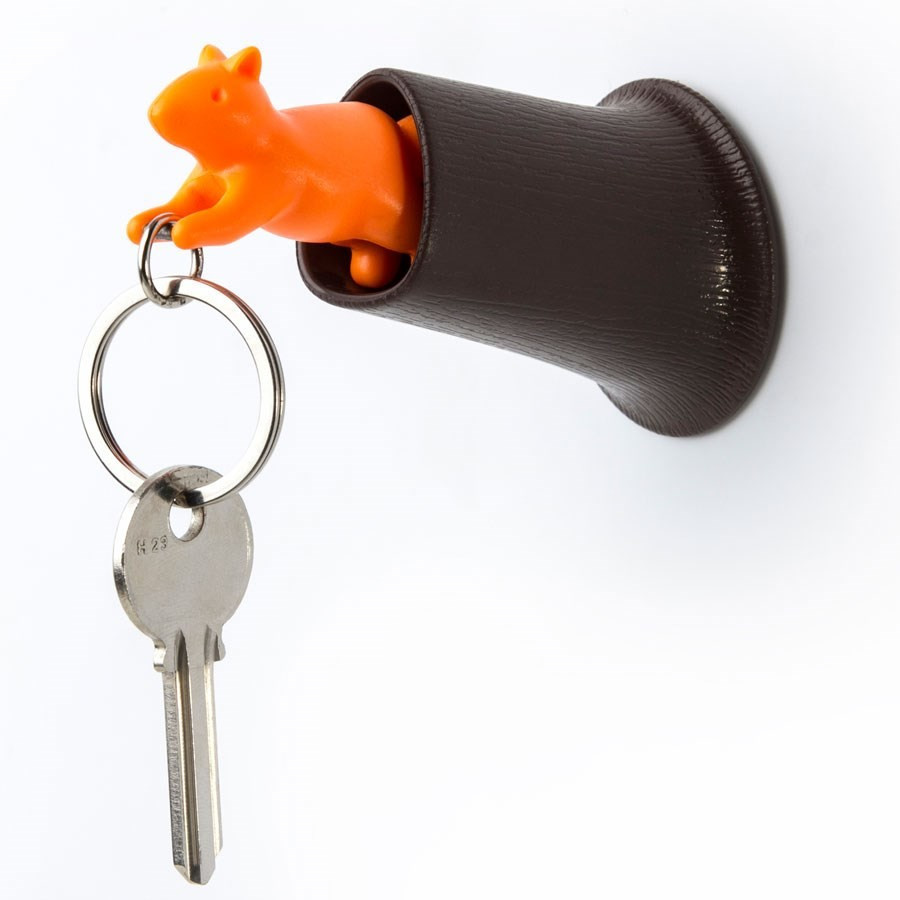 Porte clés écureuil Qualy marron-orange Porte clés écureuil Qualy marron-orange
