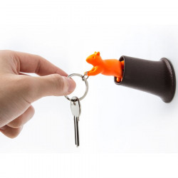 Porte clés écureuil Qualy marron-orange