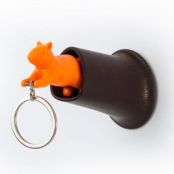 Porte clés écureuil Qualy marron-orange