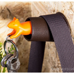 Porte clés écureuil Qualy marron-orange