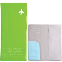 Pochette pour documents de voyage Happy flight - vert