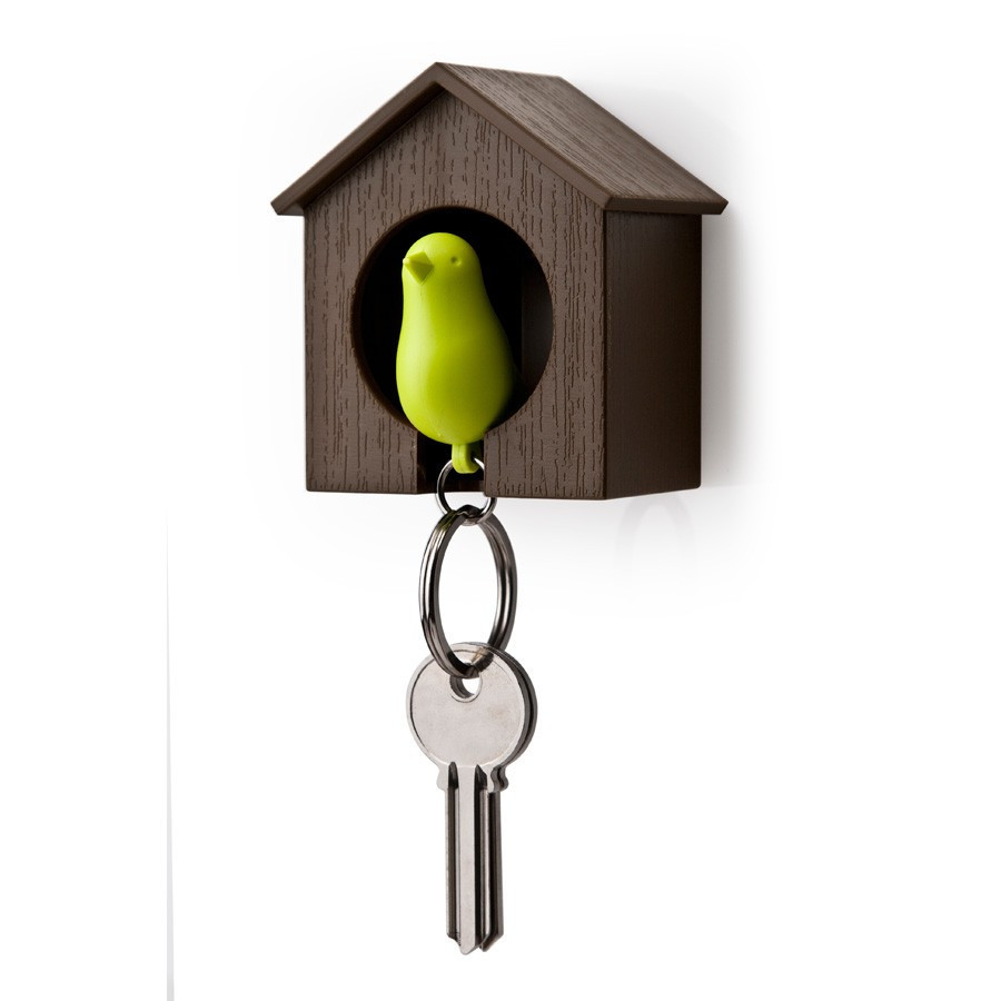 Range porte clés mural oiseau Sparrow Qualy marron-vert Range porte clés mural oiseau Sparrow Qualy marron-vert