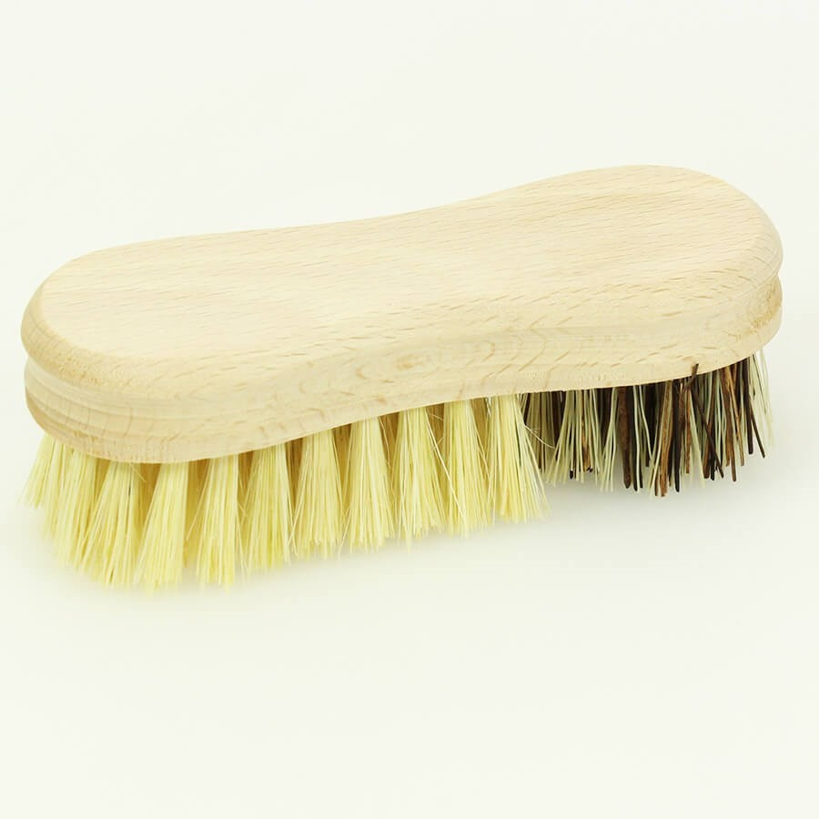 Brosse à légumes bois, fibres naturelles, 2 duretés