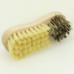 Brosse à légumes bois, fibres naturelles, 2 duretés