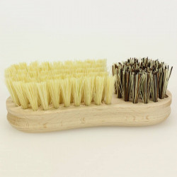 Brosse à légumes bois, fibres naturelles, 2 duretés