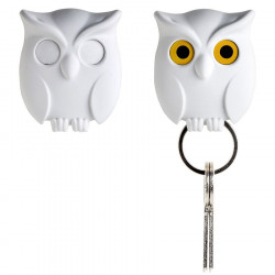 Porte clés mural Hibou Qualy - blanc