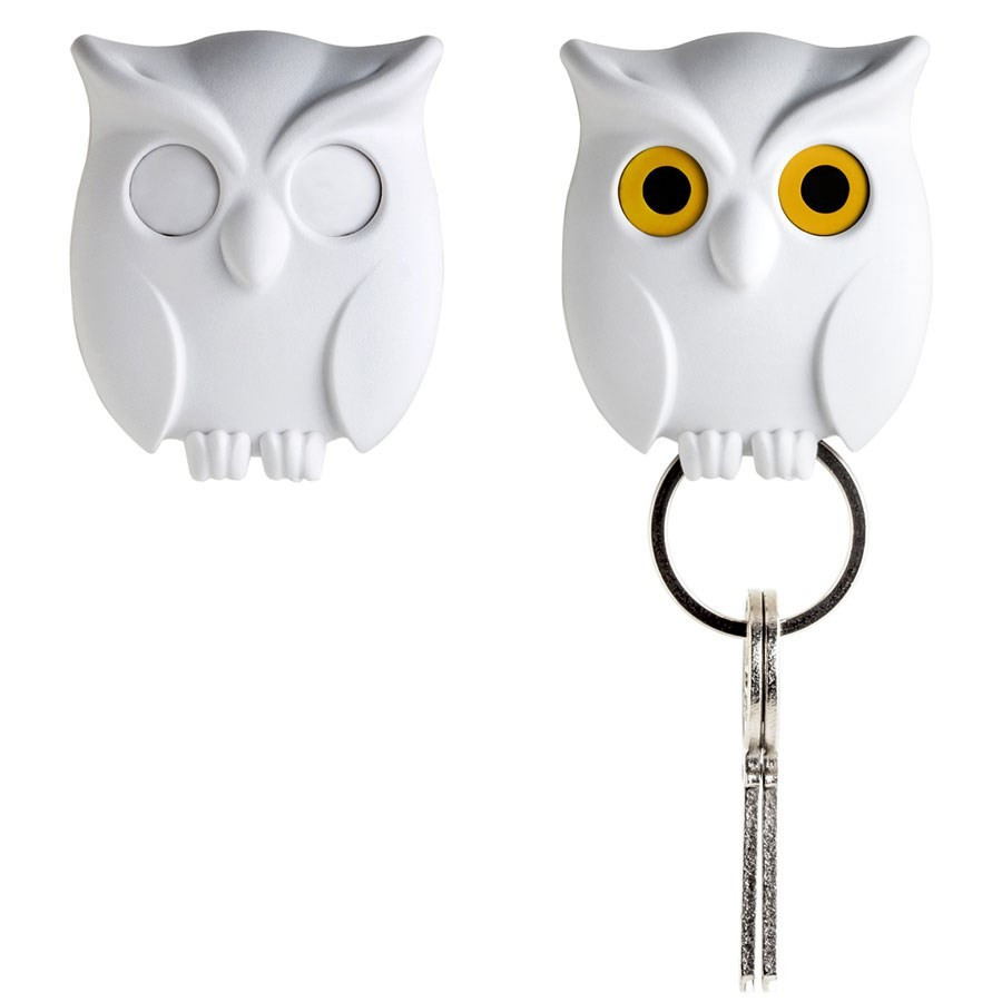 Porte clés mural Hibou Qualy - blanc Porte clés mural Hibou Qualy - blanc
