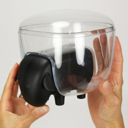 Boîte à coton Mouton Qualy Transparent et noir