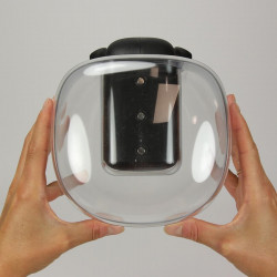 Boîte à coton Mouton Qualy Transparent et noir
