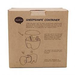 Boîte à coton Mouton Qualy Transparent et noir