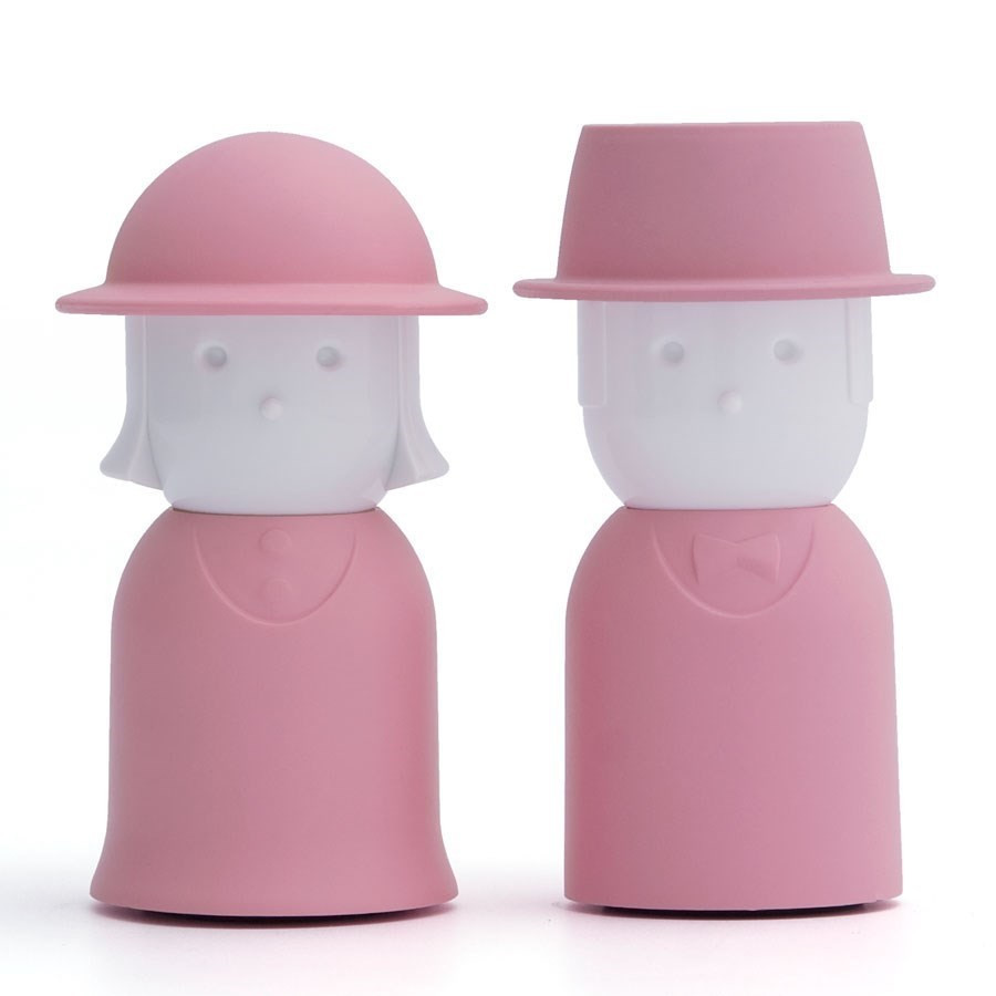 Salière et poivrière Monsieur et Madame Qualy rose Salière et poivrière Monsieur et Madame Qualy rose