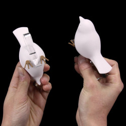 2 ronds de serviette Oiseau blanc Qualy