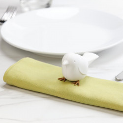 2 ronds de serviette Oiseau blanc Qualy