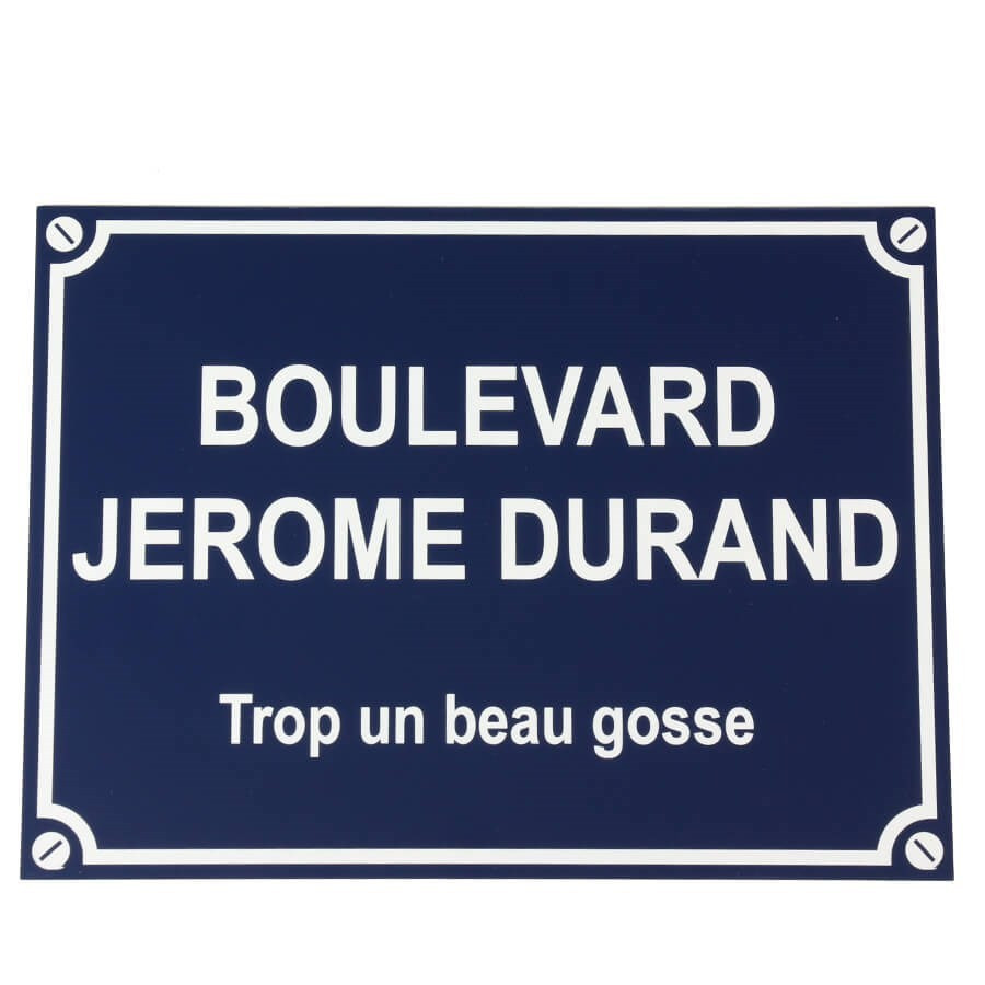 Plaque de rue personnalisée avec le texte de votre choix.