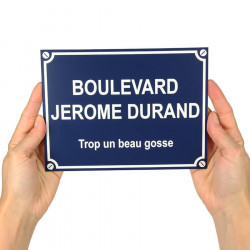 Plaque de rue personnalisée humour, ok extérieur - 20x15 cm