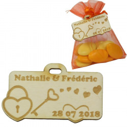 Cadeau d'invité mariage bohème romantique Cadenas et clé