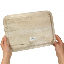 Plateau de service cuisine imitation chêne clair 34x24 cm