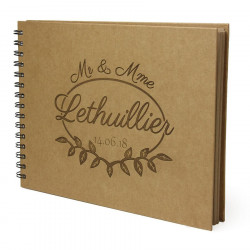 Livre d'or mariage personnalisable grand cahier kraft