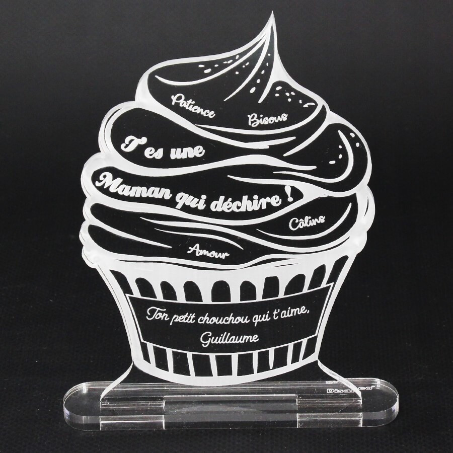 Trophée fête des mères à personnaliser gâteau Cupcake