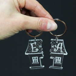 Lot de 2 porte-clefs séparés personnalisés couple