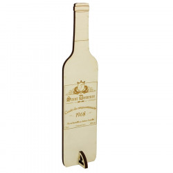 Centre de table anniversaire personnalisable Bouteille de vin en bois