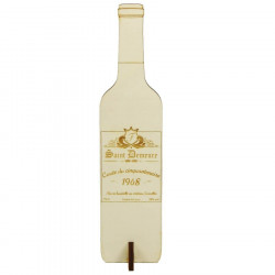 Centre de table anniversaire personnalisable Bouteille de vin en bois