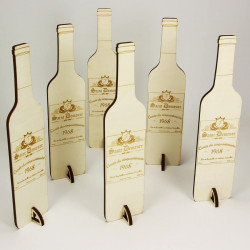 Centre de table anniversaire personnalisable Bouteille de vin en bois