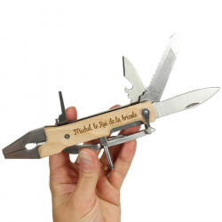 Pince couteau suisse en bois gravée personnalisable